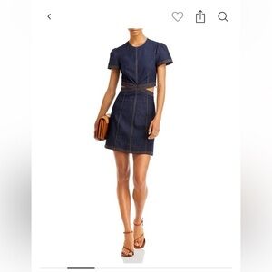 cinq a sept Dark Navy Denim Cutout Mini Dress